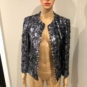 Zara sequin tweed boucle blazer